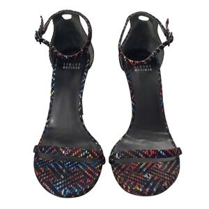 Stuart Weitzman Multicolor Suede Open Toe Ankle Strap Heeled Sandals SZ: 8.5